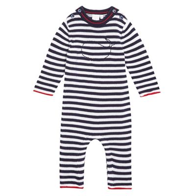 J by Jasper Conran Baby boys' navy striped all in one